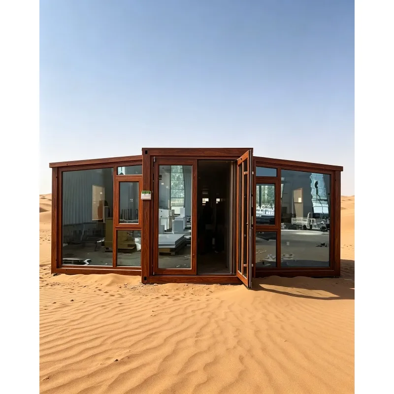 

Customized Ready Made Luxury Modular Houses With Bathrooms 20 40 Ft Prefab Container House Wooden Solar-powered Container House