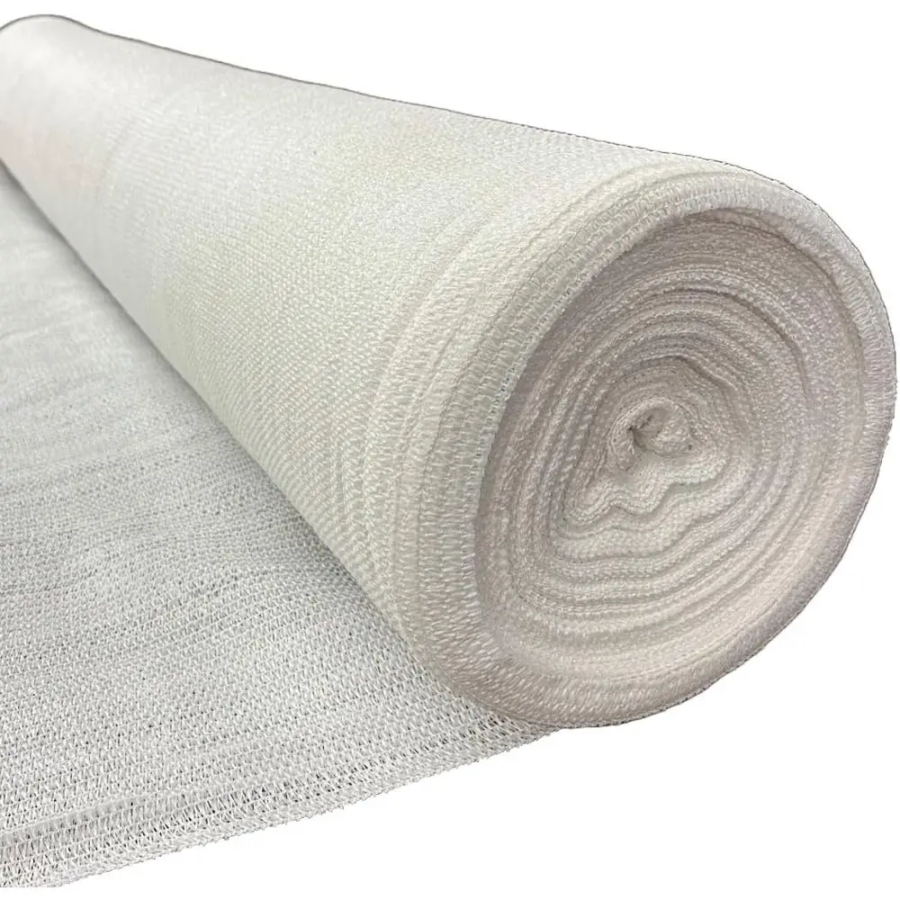 

White Shade Cloth - 50% Mesh Fabric for Garden Privacy, Wind Screen (12' x 30') Roll