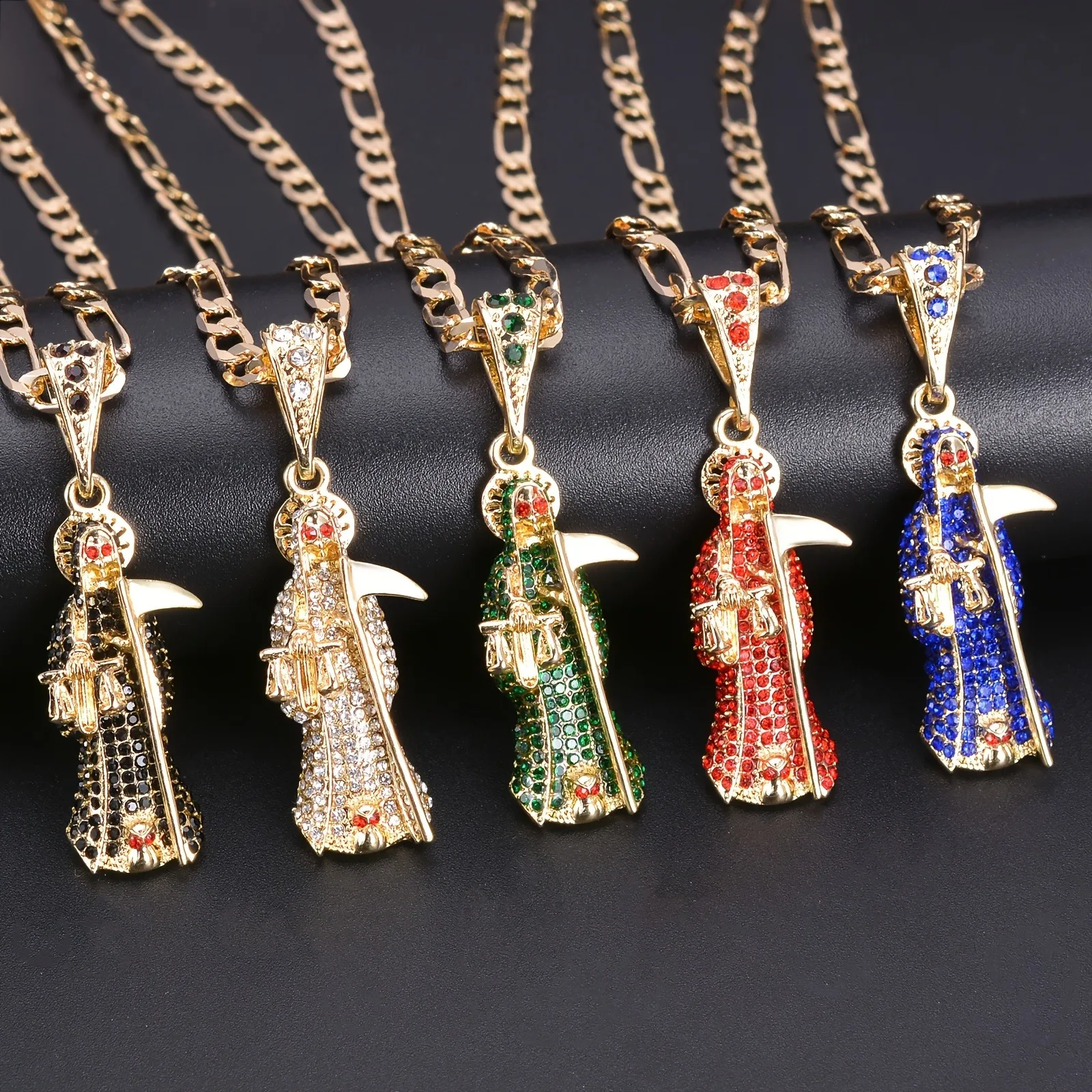 Stylish Santa Muerte Pendant Necklace - Unique Religious Jewelry