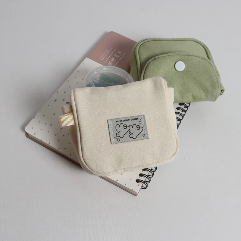 1 Simple Coin Purse, Portable Mini Storage Bag, Canvas Carry-On Small Pocket Bag, Suitable For Students, Change, Small Items