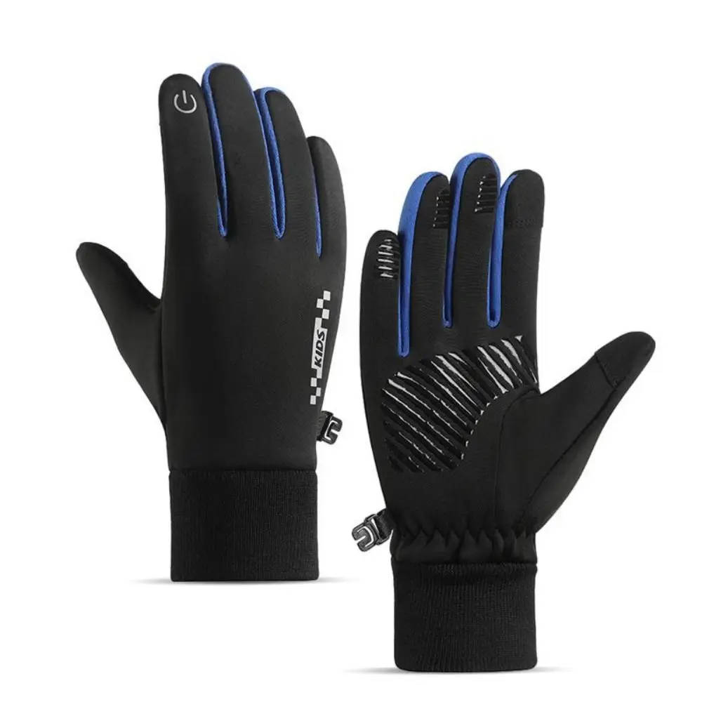 Non-slip Winter Children Bicycle Riding Gloves Touch Screen Non-Slip Kids Warm Gloves Full-finger Reflect