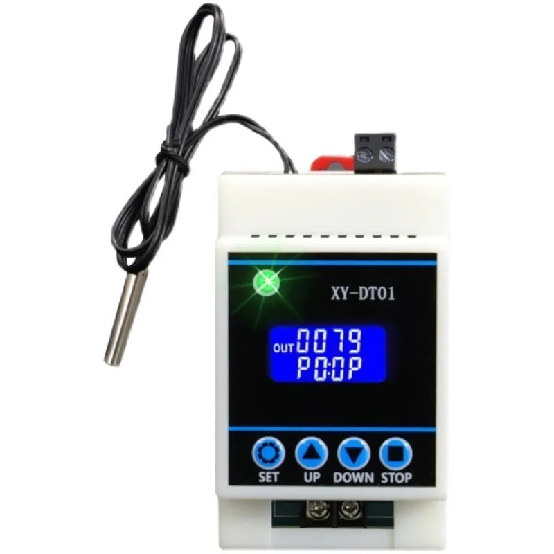 XY-DT01 Auto Constant Temperature Controller 12V 24V NTC 10K Probe Sensor DIN Rail Thermostat 30A Relay Output Support DS18B20