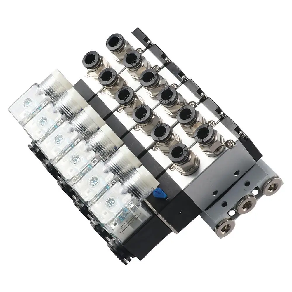 

Quick Fittings Set DC 24V Solenoid Valve Single Head 5 Way 6 4V210-08 W Base Pneumatic Pneumatic System and Mechanism