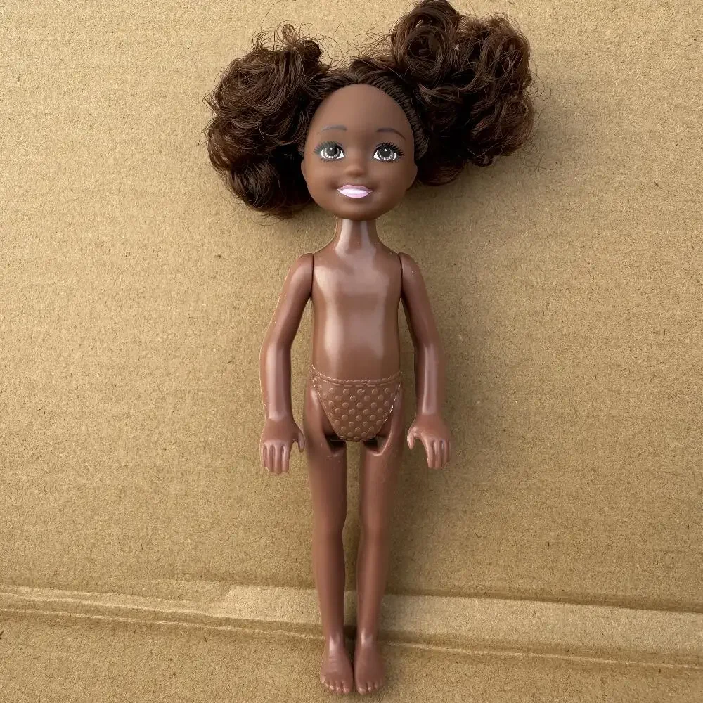 13 cm Mini Kelly 5 pouces petit garçon peau ordinaire foncée corps nu noir mâle poupée Reborn Bjd 1/12 jouets pour filles cheveux noirs blonds