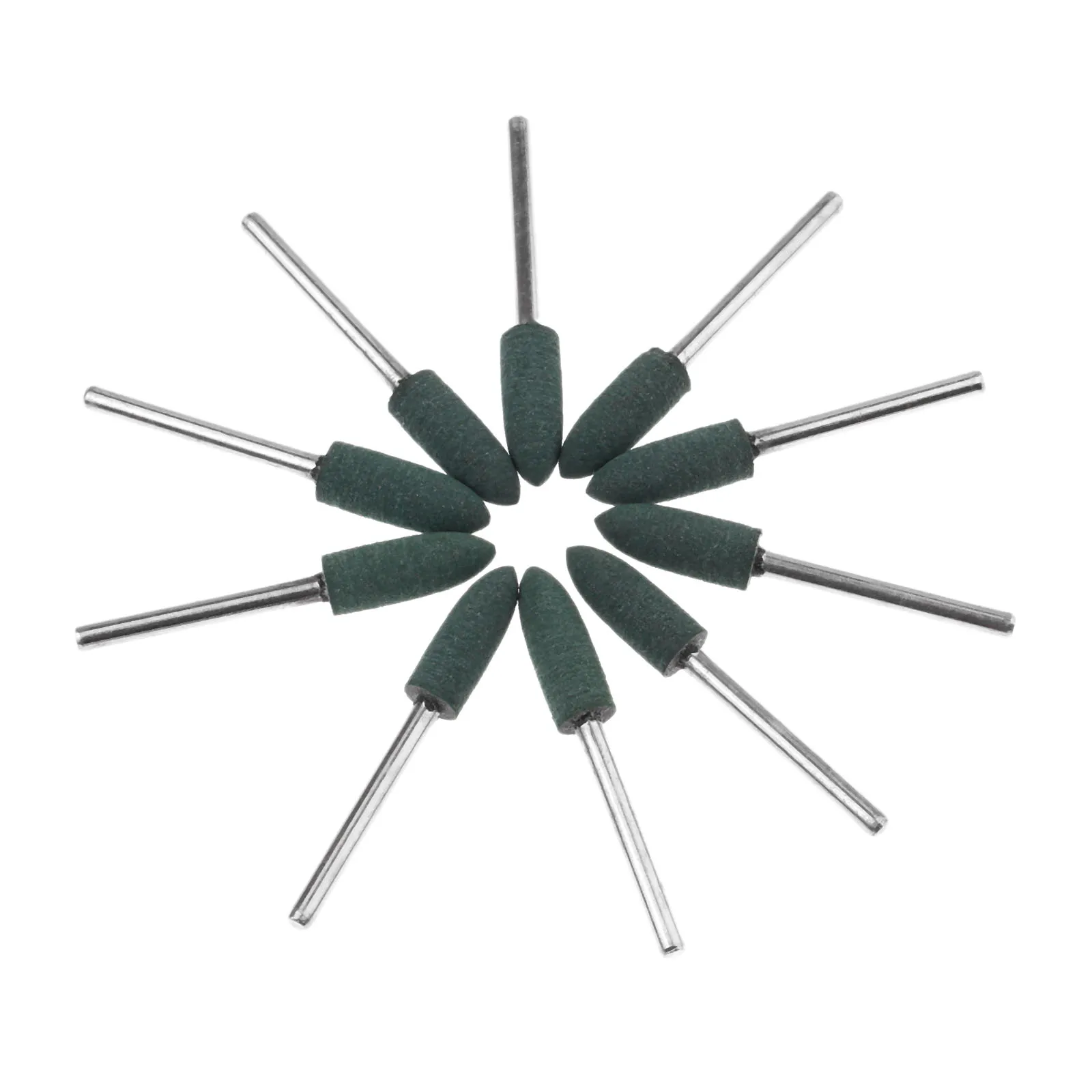 DRELD 10Pcs 6mm Rubber Grinding Head Metal Surface Buffing Polishing Mounted Point for Rotary Tool Dremel Accessories 3mm Shank