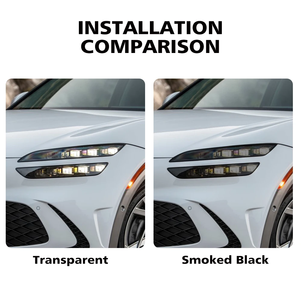 

Для GENESIS GV60 2022-2026: Комплект защитной пленки из ТПУ/ППФ для фар, глянцевый черный, предварительно вырезанный, с защитой от царапин, виниловое покрытие