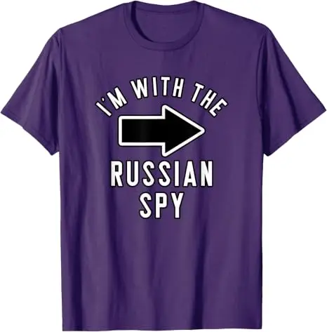 Halloween-Kostümshirts für Paare „Ich bin beim russischen Spion“ T-Shirt Y2K Persönlichkeitsdruck mit sarkastischem Spruch Neuheit – Detail 16
