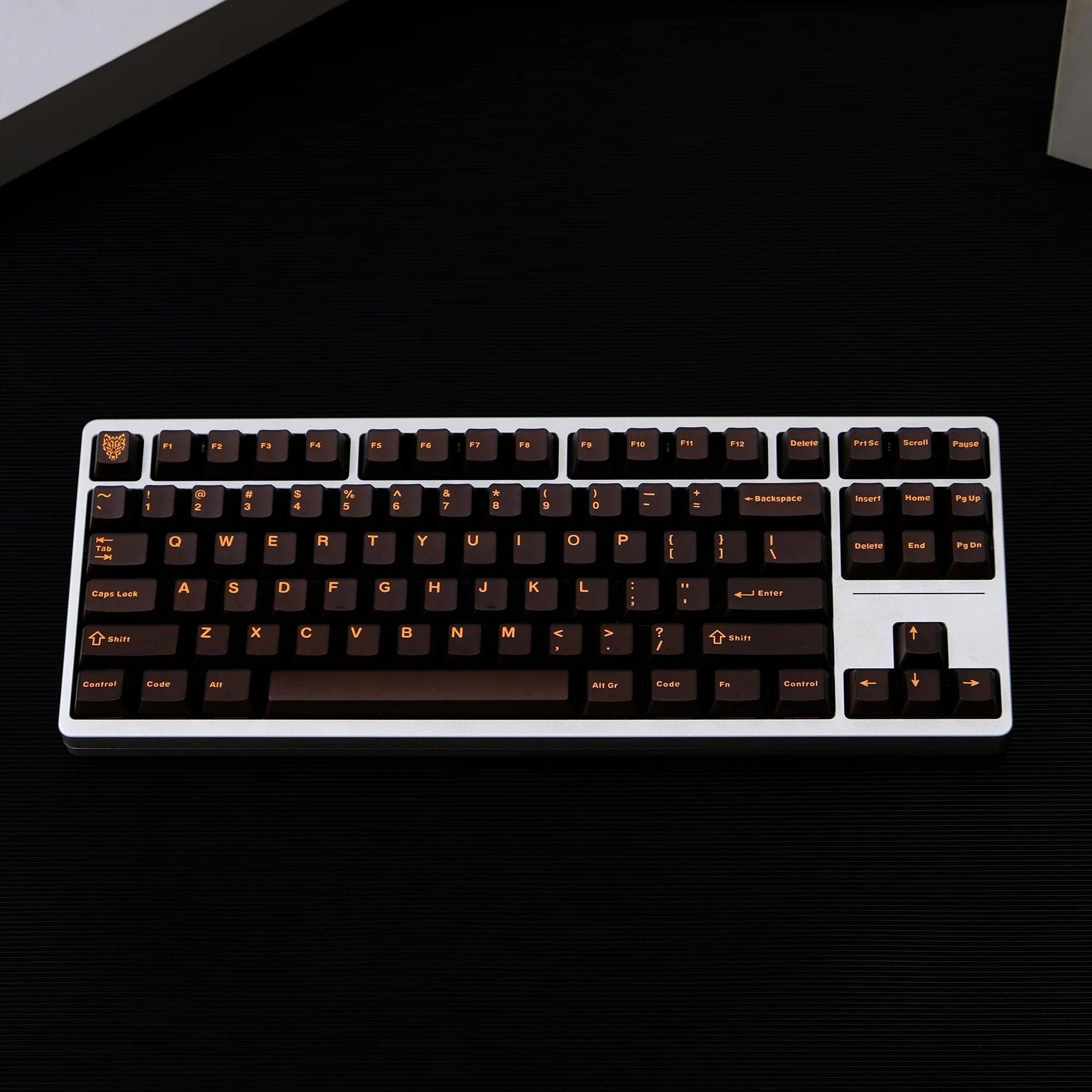 114 Keys Aifei Keycaps ABS Double Shot Cherry Height Translucent Black Orange Letters for Mechanical Keyboard Anne Pro 2 Game
