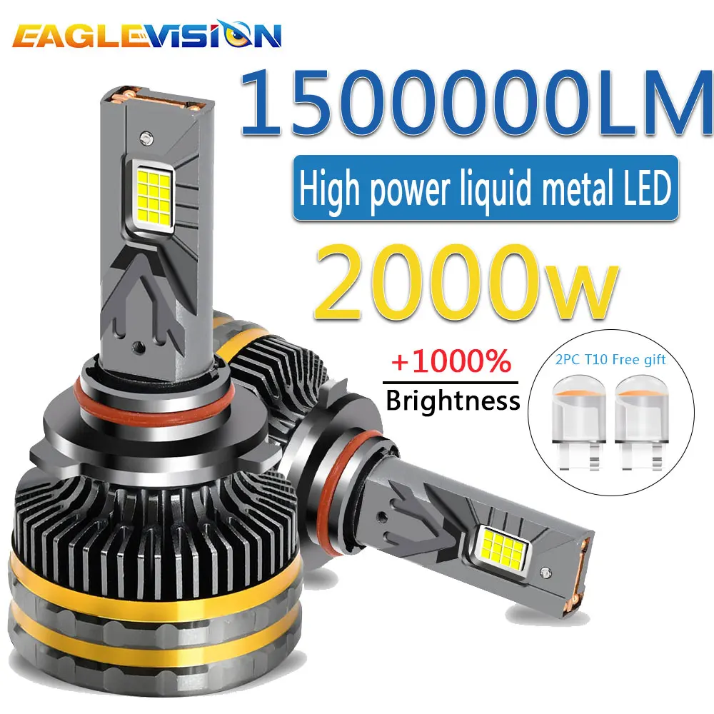 EAGLEVISION Auto Headlight Bulbs  H7 Led Canbus Vehicle 2000W High Power Lighthouse for Car 9005 9006 9012 H1 H4 H7 H11 12V 24V