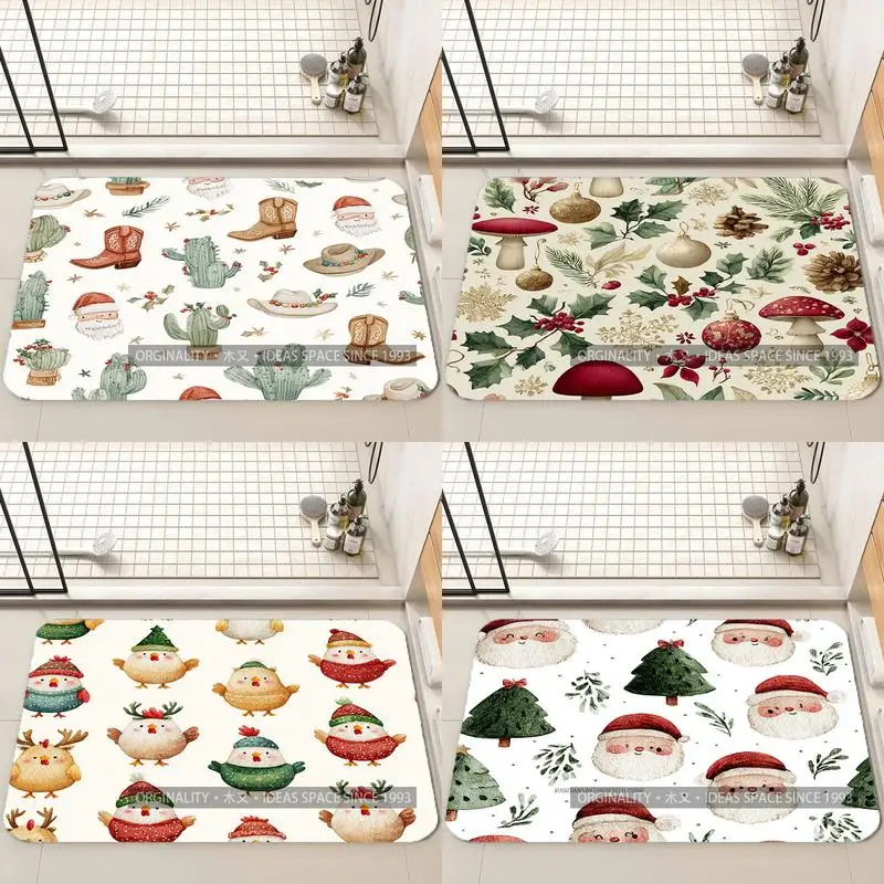 

Cute Santa Pattern Mat Living Room Decoration Home Sofa Non-Slip Carpet Study Bedroom Tatami Children'S Soft Floor Mat