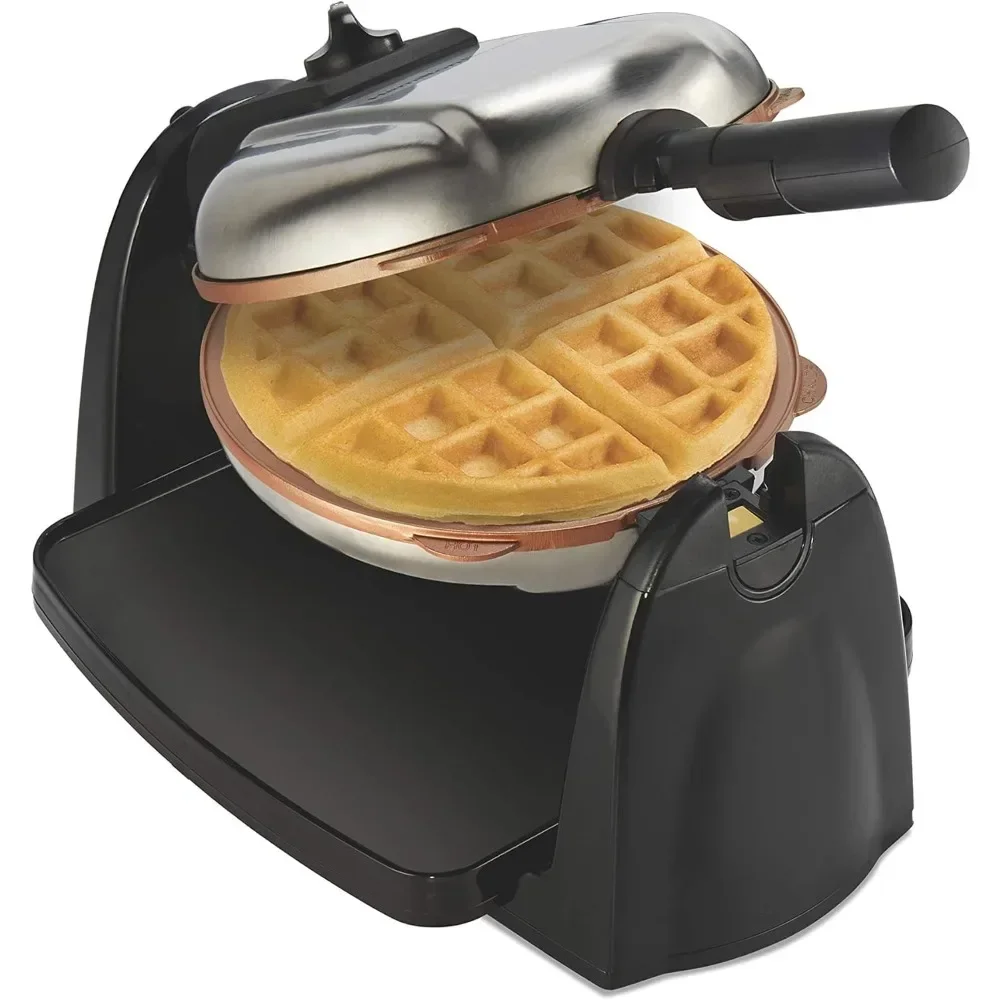 

%A Belgian Waffle Maker with Removable Nonstick Plates, Single Flip, Ceramic Grids, 800-watts, Adjustable Browning Control, Bl