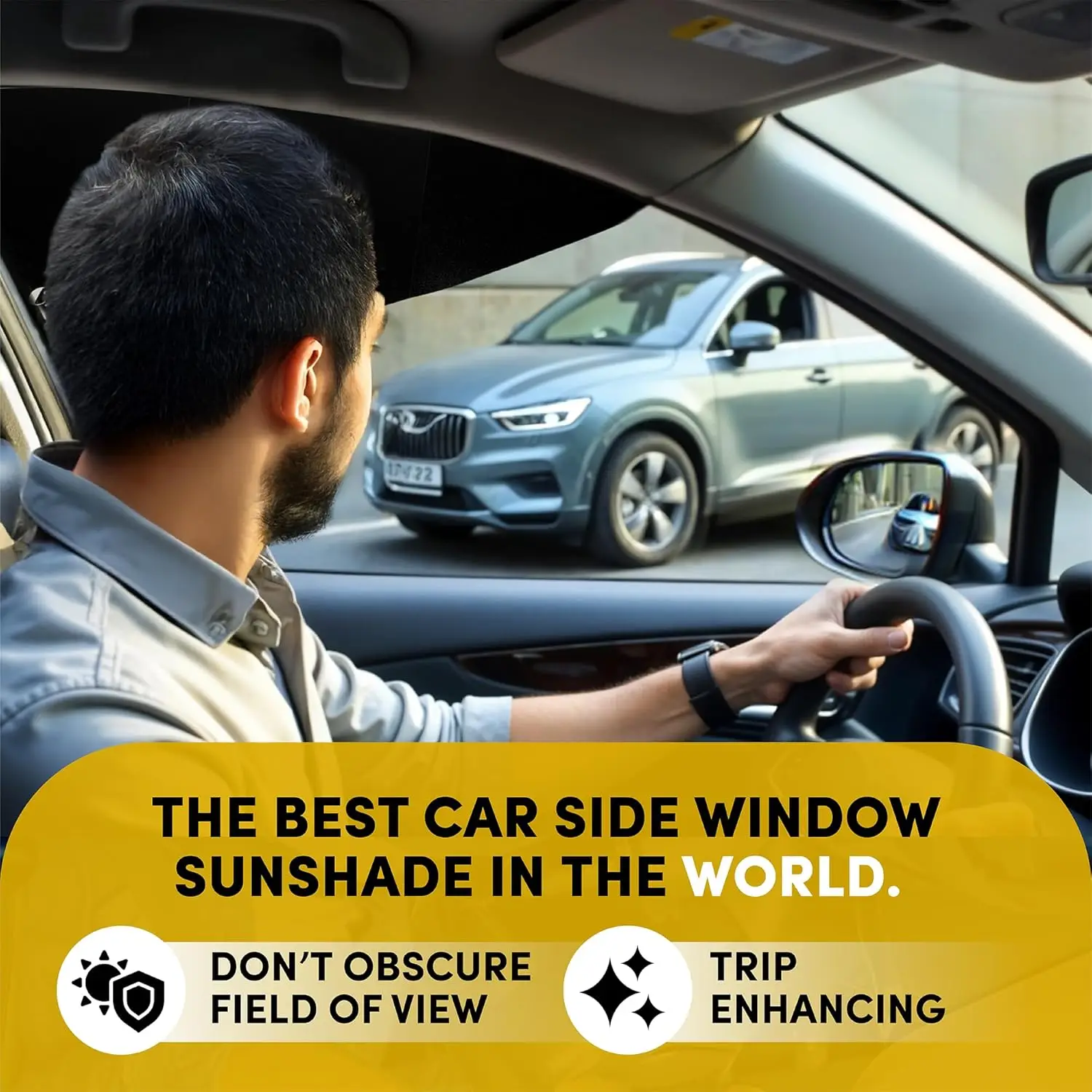 Car Window Shades for Side Window, Perfect for Driver's car Sun Shade Side Window, Easy On and Off, Foldable Plastic Sunshade fo