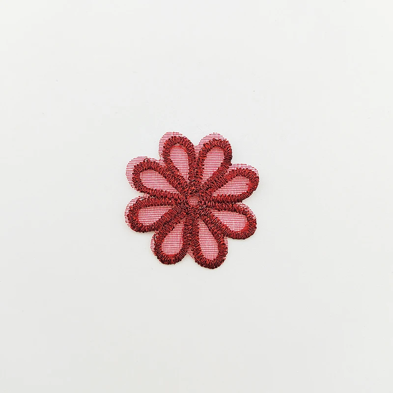 Exquisite Embroidered Mesh Flower Appliques, DIY Headwear, Hair Clips, Decor Clothes Patches, Accessories, 3.2cm, 50Pcs