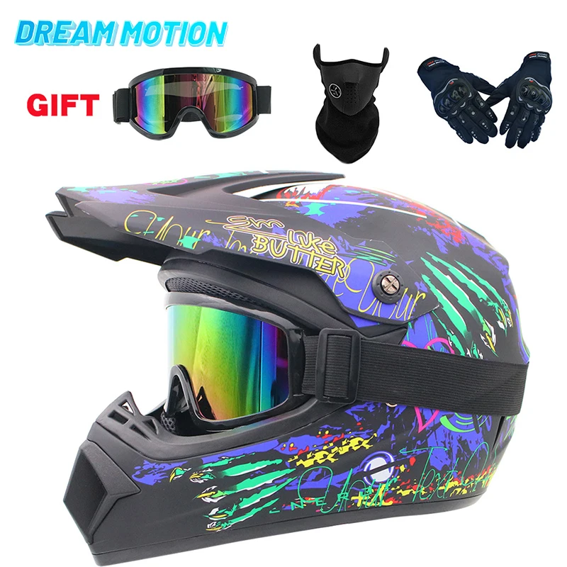 Profissional motocicleta motocross fora de estrada capacete dot racing casque moto helme com presente gratuito