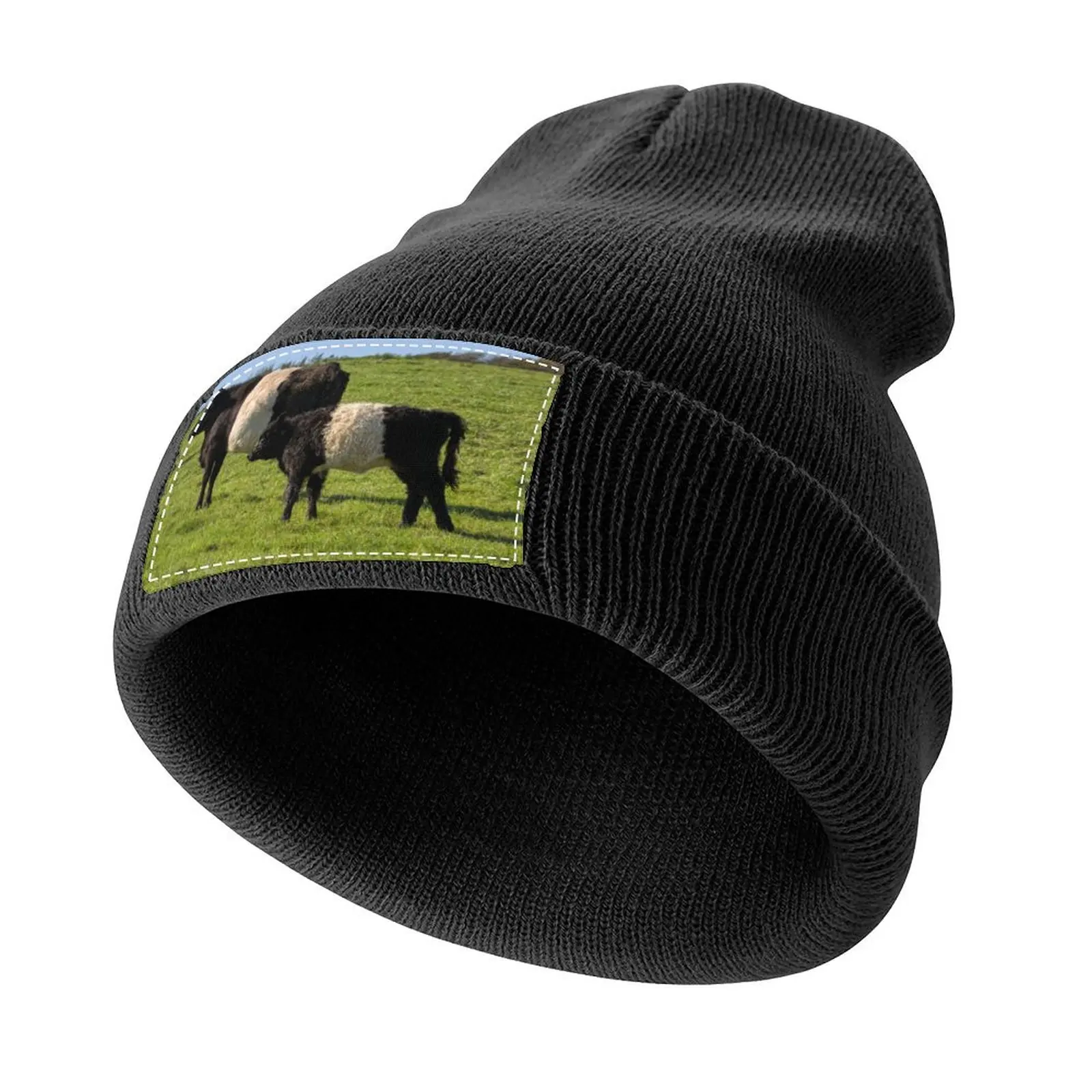 Belted Galloway Cattle Knitted Cap Custom Cap Military Cap Man Christmas Hat Baseball Men Women's