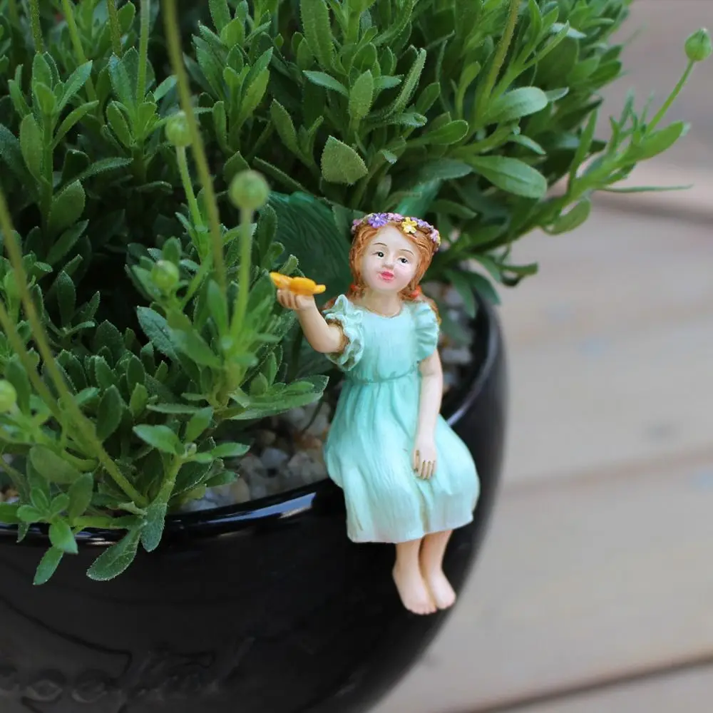 Fairy Tale Ornaments Resin Fairy Garden Figurines Creative Cute Fairy Statue Funny Waterproof Micro