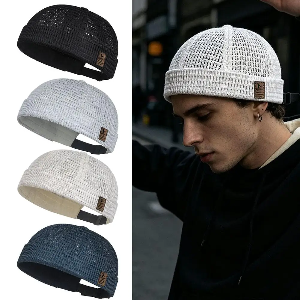 Summer Men's Mesh Brimless Hat | Breathable Hip Hop Docker C