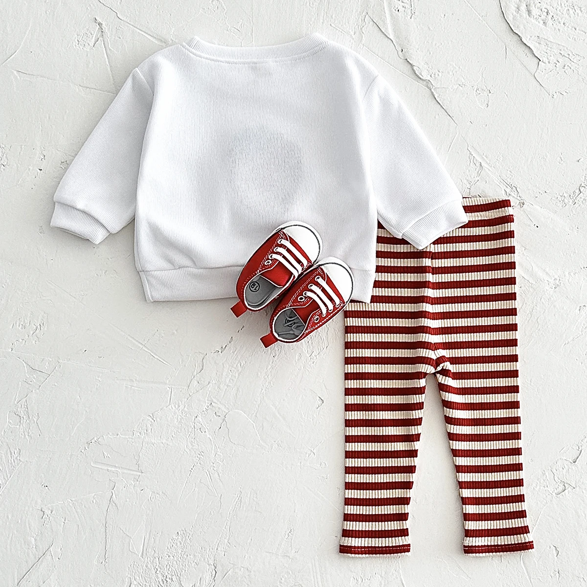 Herbst Baby Mädchen Kleidung 3D Frucht Stickerei Pullover Top+Gestreifte Hose Frühling Jungen Säugling Neugeborene Baby Baumwoll-Sets 0-3 Jahre – Detail 7