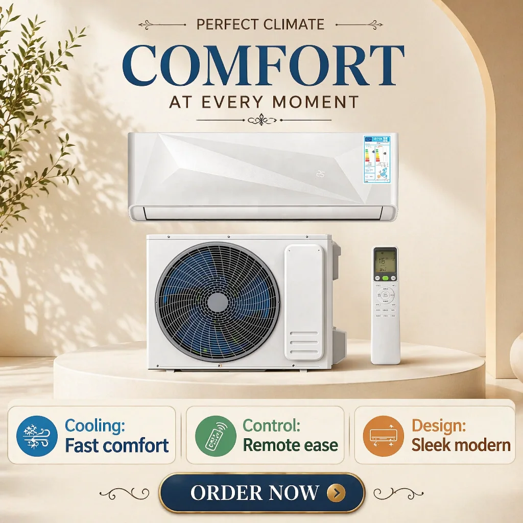 9000BTU R32 Inverter Split Air Conditioner 220V 50Hz Quiet Energy Saving homeAC EU