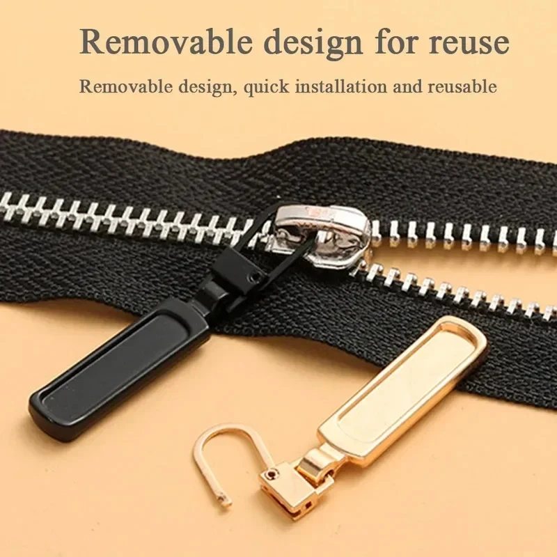1-4Pcs Detachable Metal Zipper Puller Clothes Luggage Bag Accessories Pendant Zipper Pull DIY Apparel Sewing Supplies