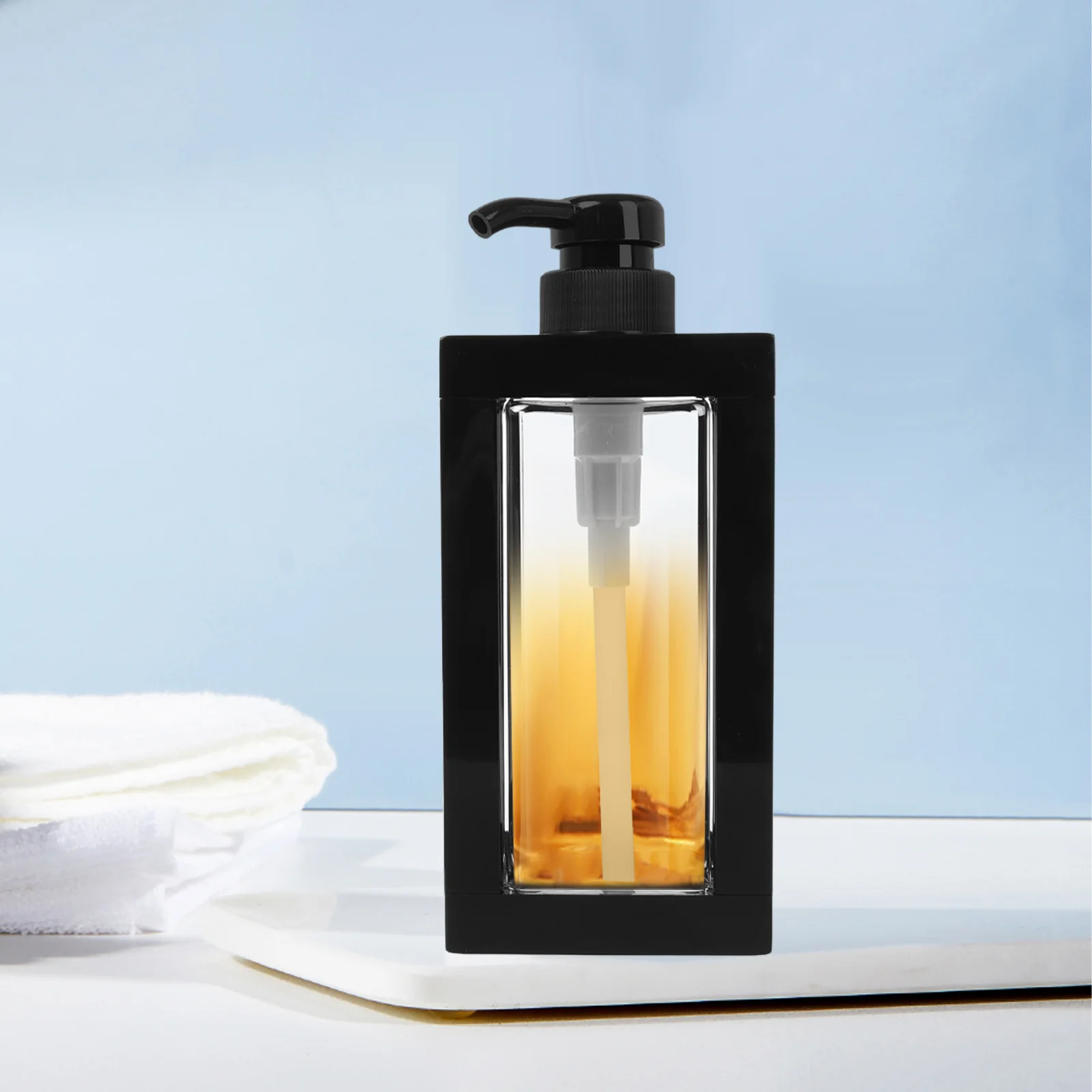 

750Ml Refillable Bathroom Dispenser Bottle Transparent Pump For Shampoo Body Wash Hand Soap Leakproof Storage Container Empty