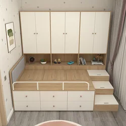 Tatami bed, wardrobe, integrated bed, small apartment, children's bed cabinet, multi-functional, with storage, bookshelf bed, ha