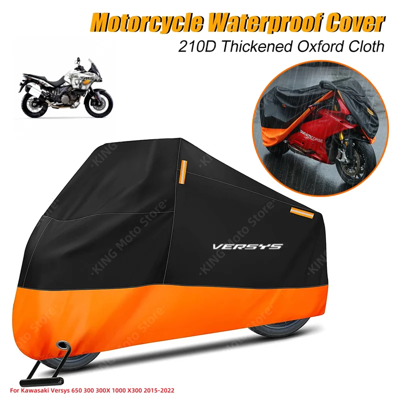 

Kawasaki Cover Waterproof For Kawasaki Versys 650 300 300X 1000 X300 2015-2022 Motorcycle Dust Rain Cover With Reflective Strip