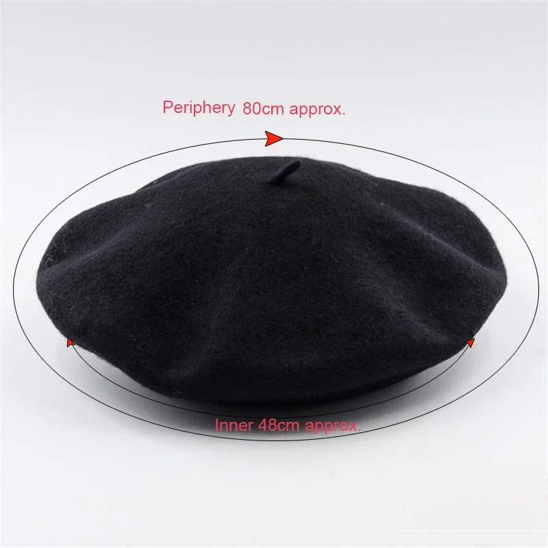 Women Girls Beret French Plain Wool Caps Warm Winter Beanie Hat Vintage Berets Solid Color Elegant Ladies Winter Hats Caps