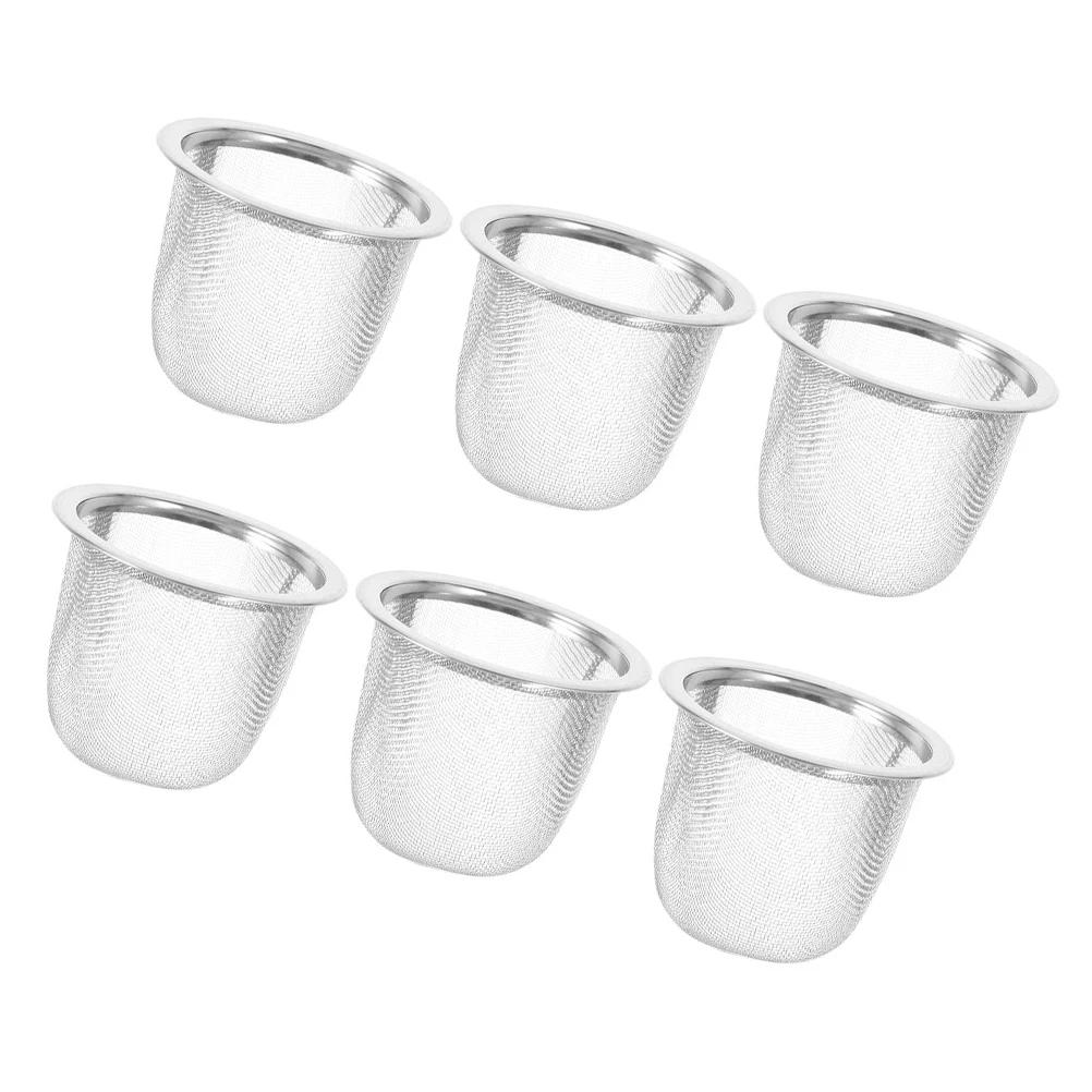 6 قطعة الفولاذ المقاوم للصدأ Infuser مرشح شبكي كبير لعشاق مصفاة شاي معدنية استبدال براد شاي تصفية اتقان غرامة #4