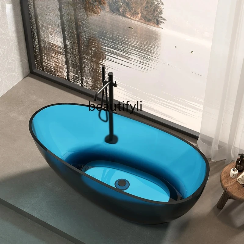 

Free-standing, transparent bathtub Hotel B & B Engineering Double Color Bathtub Designer Bathtub