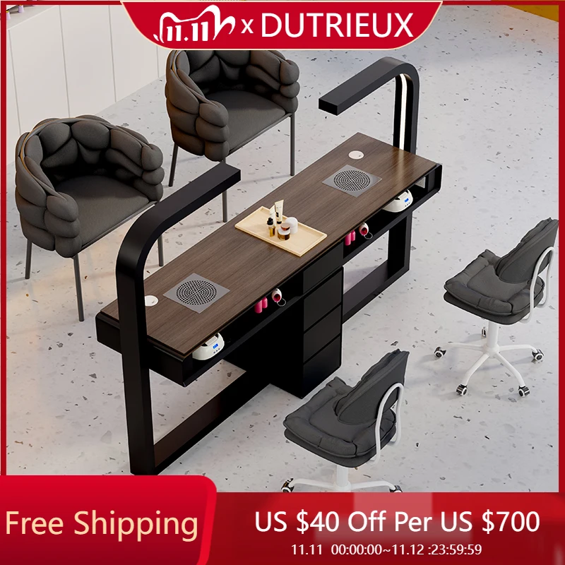 

Reception Makeup Nail Desk Hand Designer Square High Quality Minimalist Nail Desk Simple Organizer Wood Nageltisch Furniture