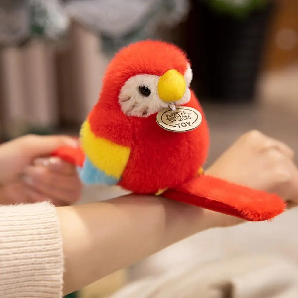 Simulation Parrot Plush Pendant Bag Pendant Magnetic Birds Snap Wristband Plush Animal Kawaii Standing Shoulder Animals