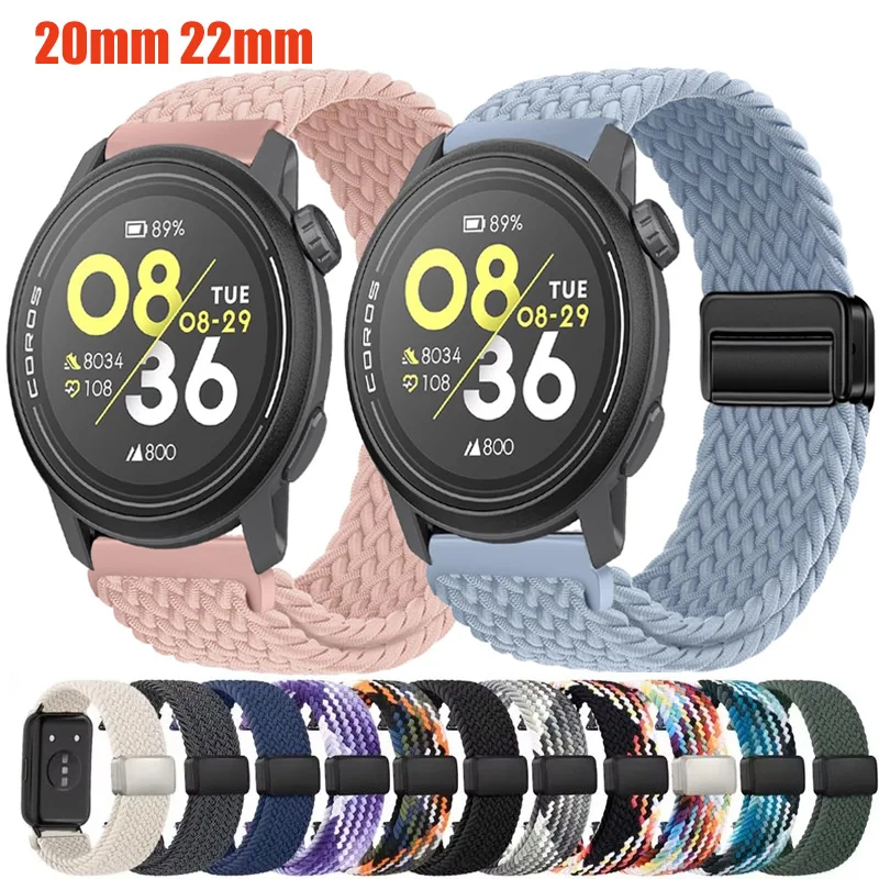 20mm 22mm gewebtes Magnetband für COROS APEX 4 42mm, geflochtenes Nylon-Schlaufenband für COROS APEX 42 46MM/PACE 2 3 4/APEX 2/APEX 2Pro