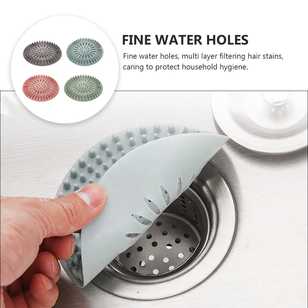 

4pcs Tpr Sink Filter Drain Plug Anti-Clogging Hair Catcher For Kitchen Bathroom Laundry Sinks Floor Drain Cover Sink Strainer