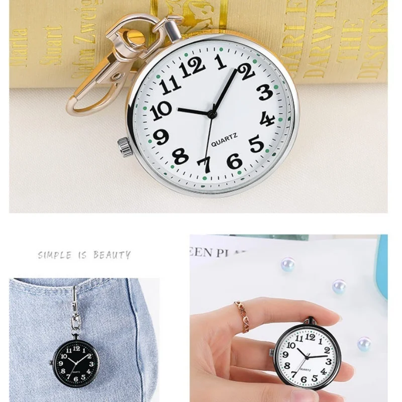 2Pcs Mini Retro Pocket Watch Old Man Student Keychain Watch Nurse Watch Portable Pocket Watch Unique Watch