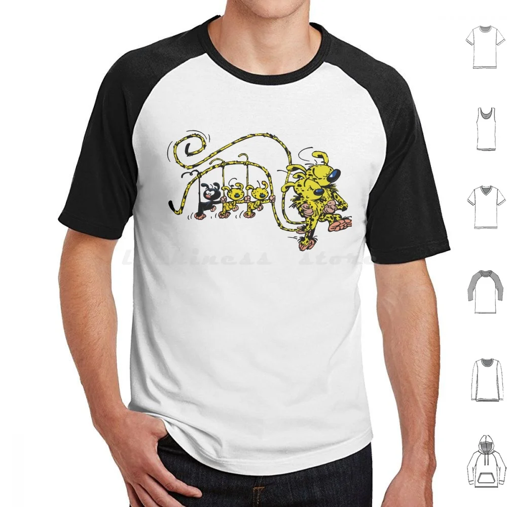 Marsupilami Babies Hanging On Tail T Shirt Men Women Kids 6xl Comic Book Character Yellow André Spirou Belgium France Fantasio