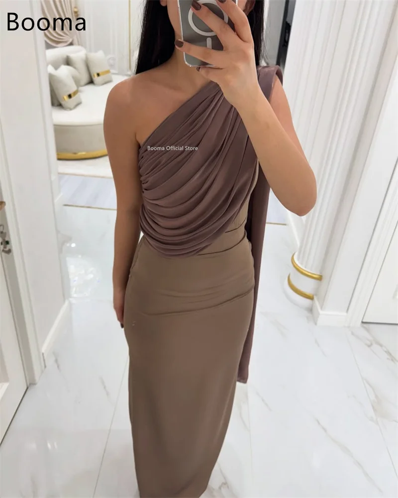 Booma Abiti da sera semplici a sirena Abiti da festa formali per le donne Piega monospalla senza maniche Elegante abito da ballo Personalizza 2025