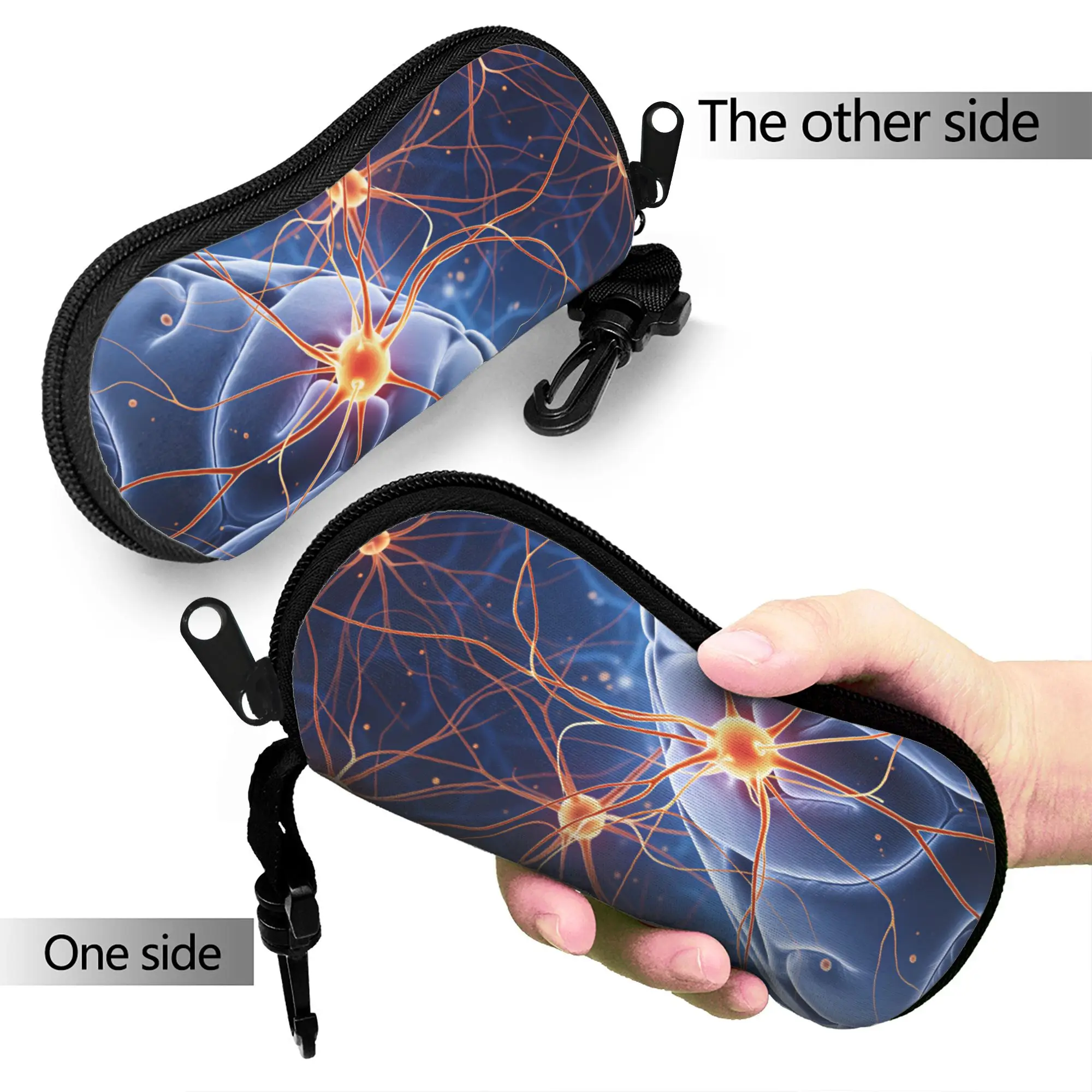 Neuro Brain Time! Let's Have Some Synapse Fun  Glasses Case Cover  Daily Sunglasses Pouch For Men Women Trend Eyewear Bag