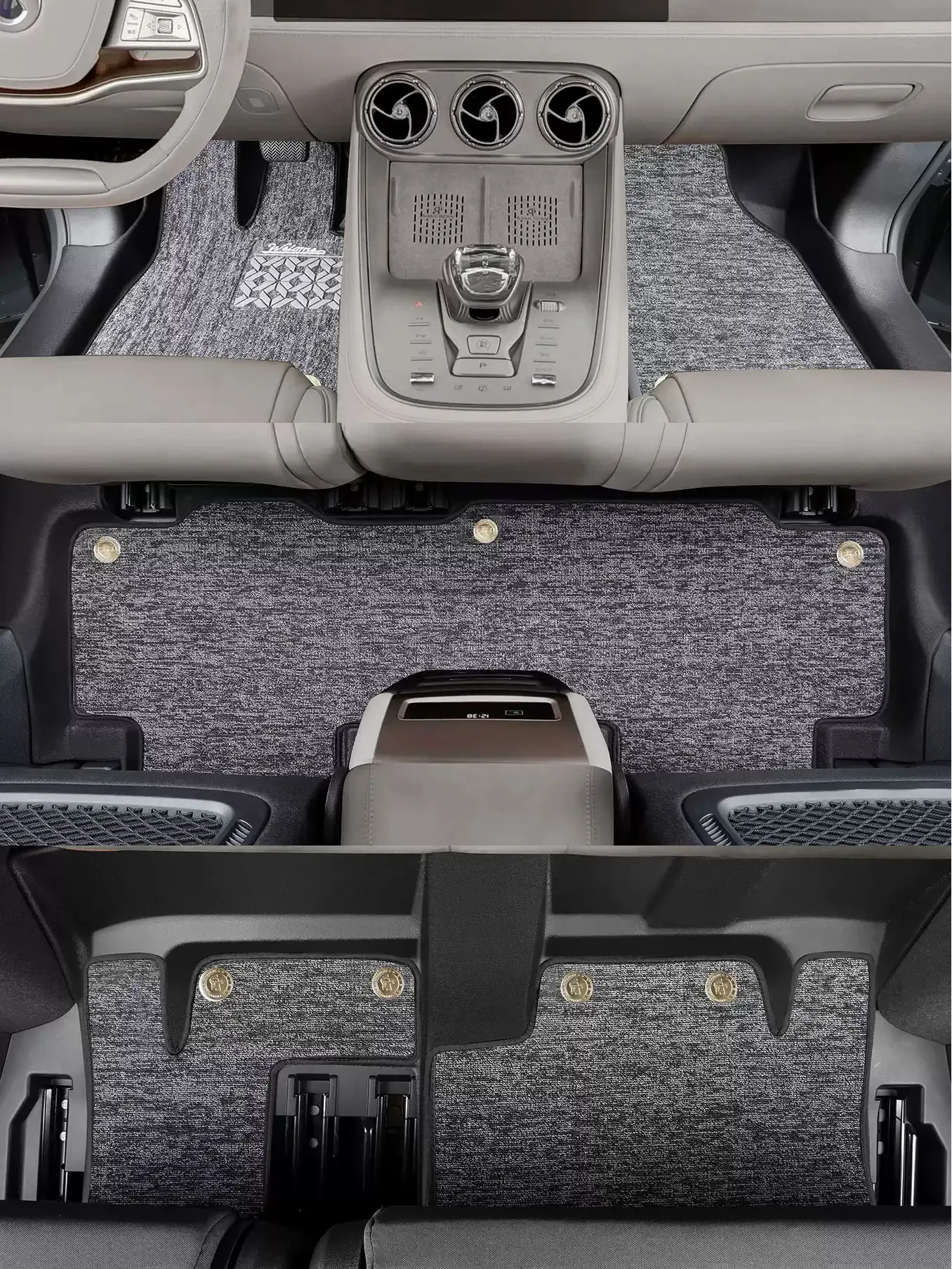 Left-Hand Drive Car Custom Fit Floor Mat For Denza N8L 6-Seat Normal Charge 2025-2026 Waterproof Odorless Durable Floor Liner