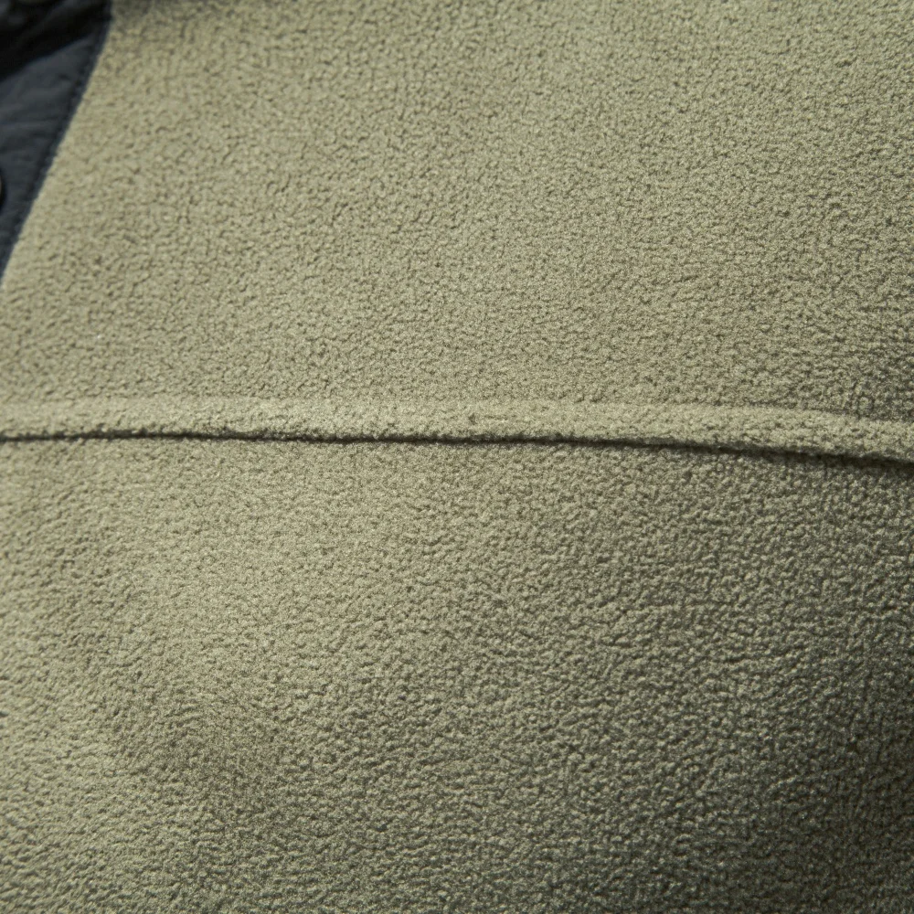 AIOPESON Herren Fleece-Sweatshirt mit mehreren Taschen, Stehkragen, Druckknöpfen, einfarbig, lässiger Outdoor-Pullover, warm für Herbst und Winter. – Detail 13