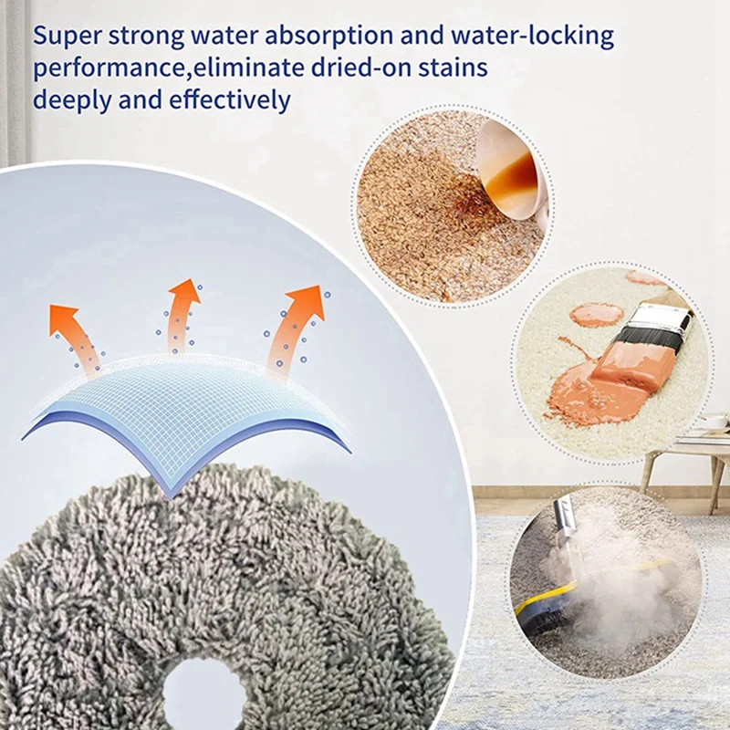ABBK-Washable Mop Cloth For Lydsto W2 / UWANT U200 Robotic Vacuum Cleaer Replacement Spare Parts Mopping Pad