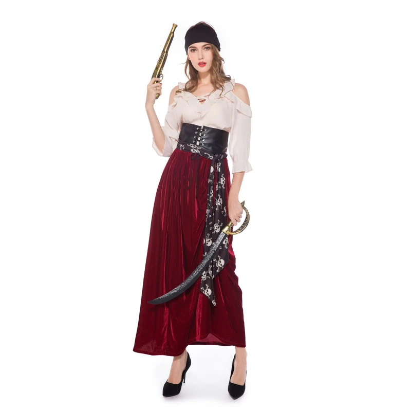 

Halloween Female Pirates Cosplay Costume Medoeval Gothic Fancy Dress
