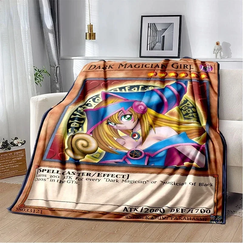 Anime Yu Gi Oh Card Throw Blanket Blue Eyes White Dragon Anime Cartoon Soft Plush Blanket Bedroom Bedspread Home Decor