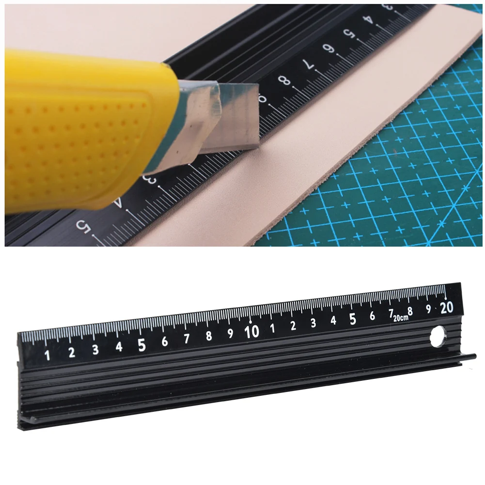 Regla de calibración antideslizante de aleación de aluminio, herramientas de dibujo de corte, suministros de oficina escolar, regla de escala recta