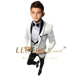 Jungen Custom Anzug beige 3 Stück Hochzeit Smoking Set-Jacke, Hose und Weste, Casual Party Anzug für Jungen 2-16 Jahre alt