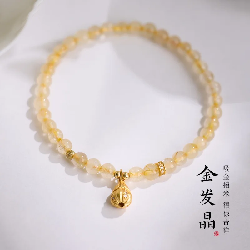 

Золотые волосы с кристаллами, новый китайский стиль, элегантный S посеребренный браслет из тыквы с цирконом, легкие роскошные ювелирные изделия высокого класса