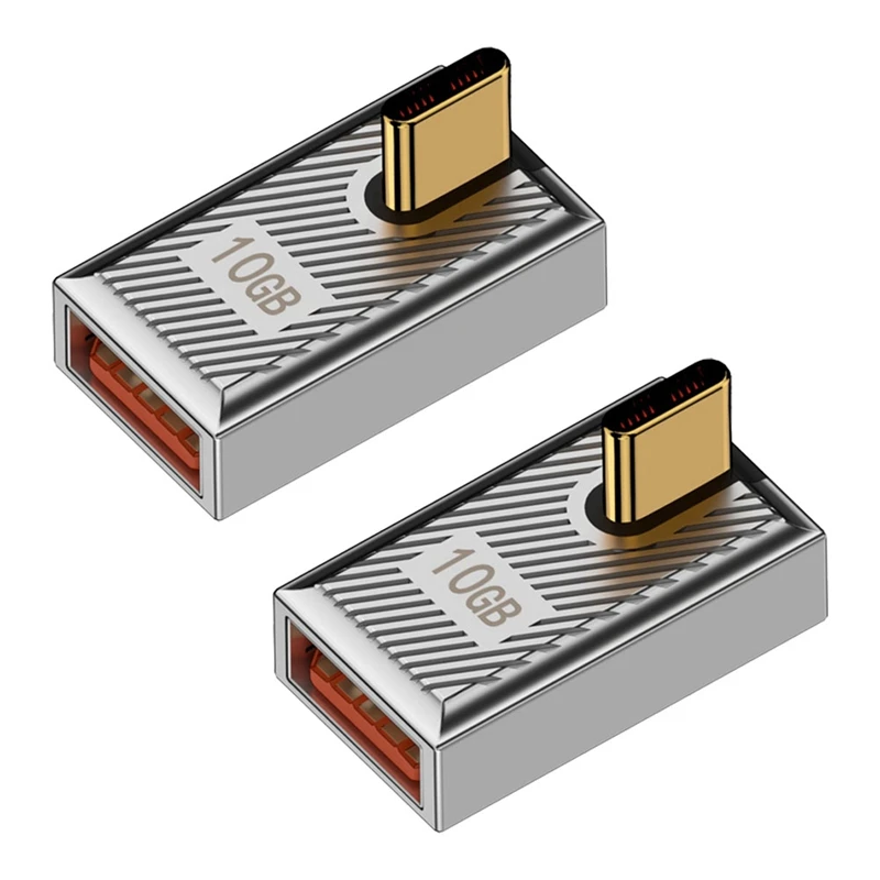 2 Stuks 120W Usb C Naar Usb3.1 Otg 90 ° Adapter 10Gbps Usbc Mannelijk Naar Usb3.1 Vrouwelijke Rechte Hoek Data Connector Voor Legioen Gaan