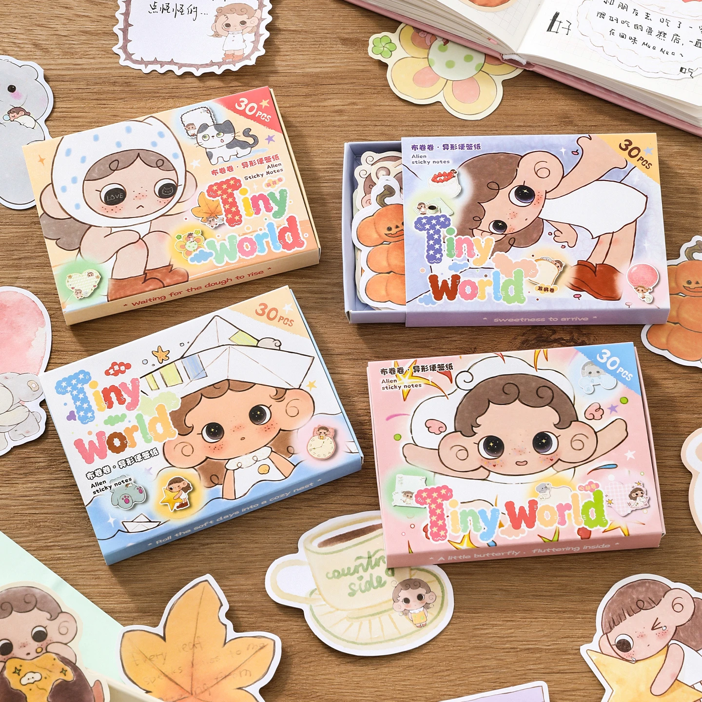 120 Stück – Stoffrolle Small World Alien Memo, auf der beschriftet, eingeklebt oder als Nachrichtenbuch, Notizblock verwendet werden kann