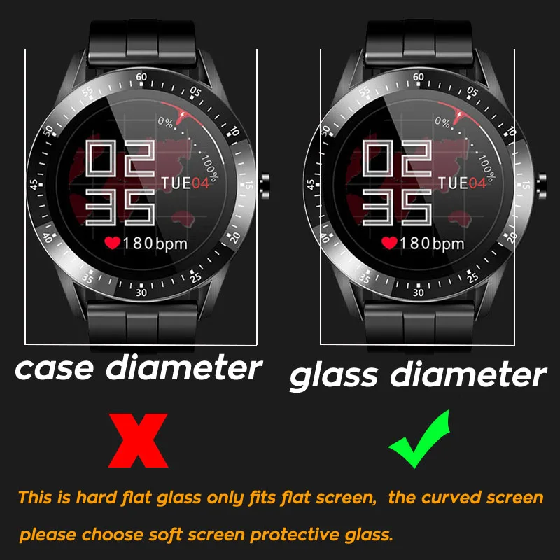 24mm-43mm Universal Tempered Glass Smartwatch Screen Protector Anti-Scratch Protective Film 28mm 29mm 30mm 32mm 38mm 40mm 43mm