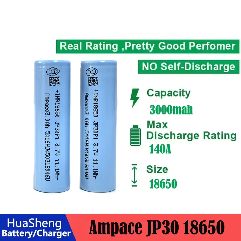 Image of Tabless Ampace JP30 18650 Akku 3,7V 3000mAh Wiederaufladbare Batterien Niedriger Widerstand Hoher Entladestrom Max. Pulsstrom 140A 5S Zelle
